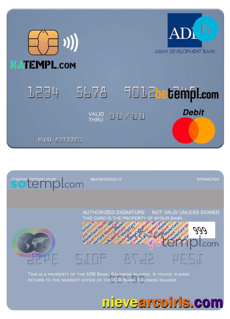 Solomon Islands ADB Bank mastercard credit card